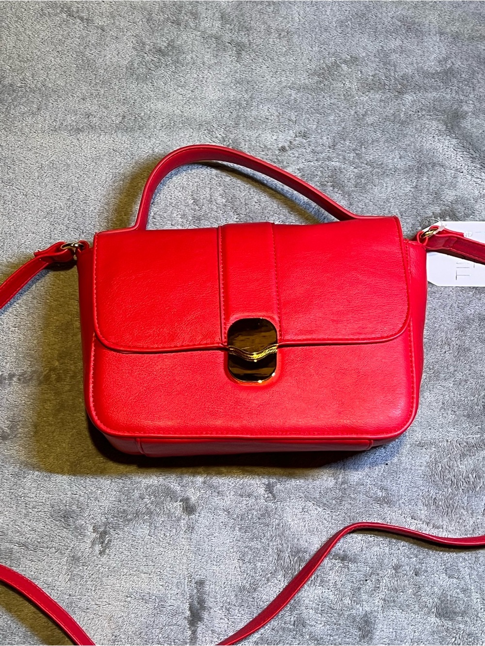 Time and Tru Red Shoulder Bag with Gold Accent
